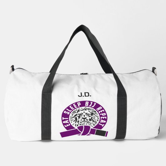 Eat Sleep BJJ Repeat - Lila Gürtel "Customizable" Duffle Bag (Vorderseite)