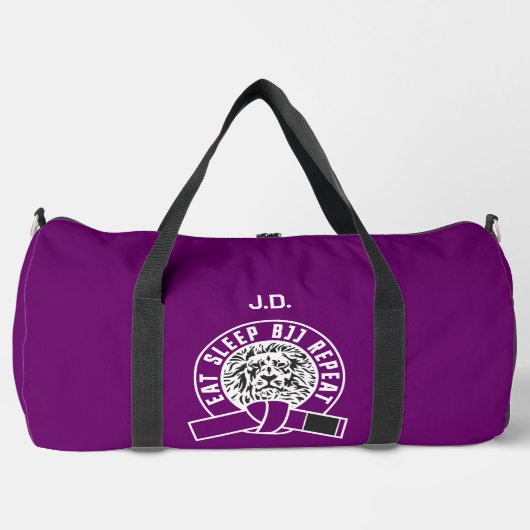 Eat Sleep BJJ Repeat - Lila Gürtel "Customizable" Duffle Bag (Vorderseite)