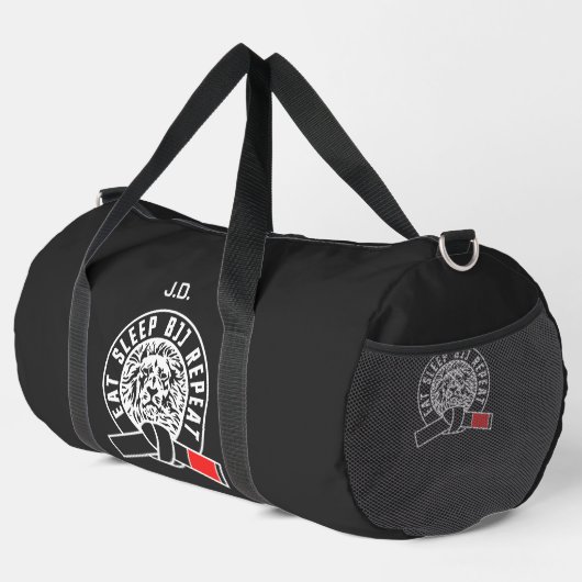 Eat Sleep BJJ Wiederholung "Customizable" Gi Duffle Bag (Rechte Ecke)