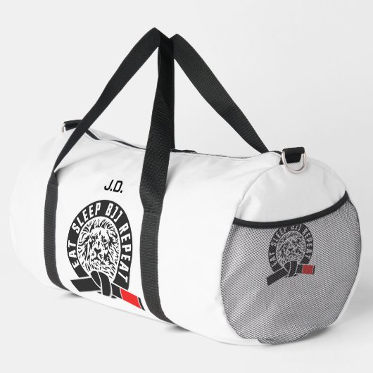 Eat Sleep BJJ Wiederholung "Customizable" Gi Duffle Bag (Rechte Ecke)