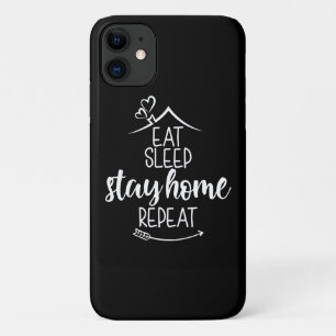 Eat Sleep Bleibe Zuhause wiederholen Case-Mate iPhone Hülle