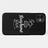 Eat Sleep Bleibe Zuhause wiederholen Case-Mate iPhone Hülle (Rückseite (Horizontal))