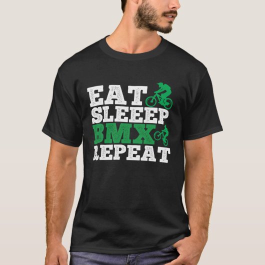 Eat Sleep Bmx Repeat Bmx Rider T-Shirt (Vorderseite)