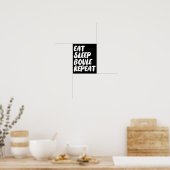 Eat Sleep Boule Repeat Saying Funny Petanque Boule Poster (Küche)