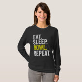 Eat Sleep Bowl Repeat Cricket Bowling T-Shirt (Vorne ganz)