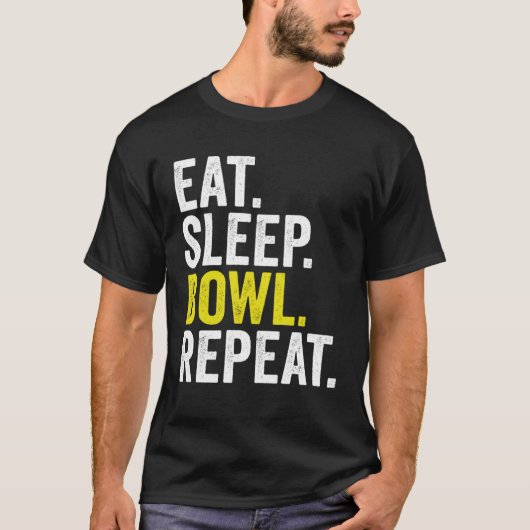 Eat Sleep Bowl Repeat Cricket Bowling T-Shirt (Vorderseite)