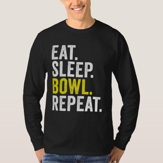 Eat Sleep Bowl Repeat Cricket Bowling T-Shirt (Vorderseite)