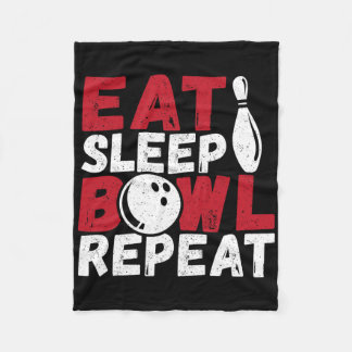Eat Sleep Bowl Wiederholen Fleecedecke