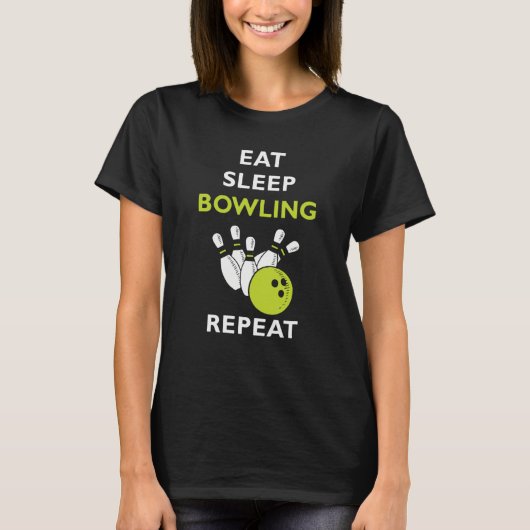 Eat Sleep Bowling Bowling T-Shirt (Vorderseite)