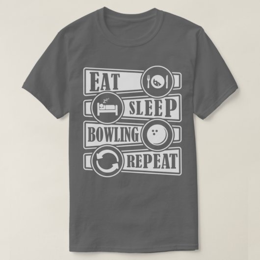 Eat Sleep Bowling Repeat Bowler Classic TShirt (Design vorne)