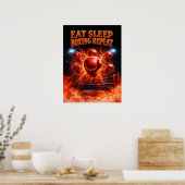 Eat Sleep Boxen Repeat Kunst Poster (Küche)