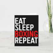 Eat Sleep Boxing Wiederholen Funny Boxer Shirt Karte (Vorderseite)