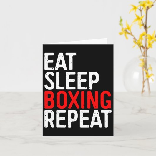 Eat Sleep Boxing Wiederholen Funny Boxer Shirt Karte (Gelbe Blume)