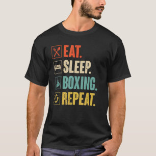 Eat Sleep Boxing Wiederholen Funny Vintag Man Boxi T-Shirt