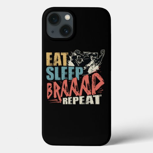 Eat Sleep Braap Repeat Snowmobile Rider Case-Mate iPhone Hülle (Rückseite)