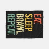 Eat Sleep Brawl Repeat Stars Funny Video Gamer Gam Fleecedecke (Vorderseite (Horizontal))