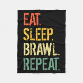 Eat Sleep Brawl Repeat Stars Funny Video Gamer Gam Fleecedecke (Vorderseite)