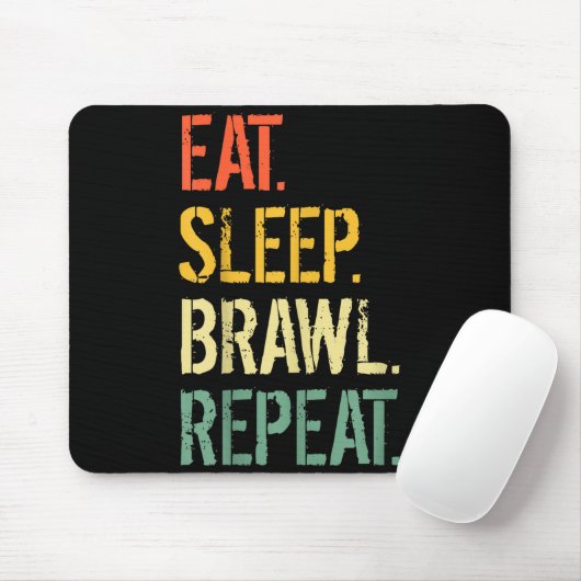 Eat Sleep Brawl Repeat Stars Funny Video Gamer Gam Mousepad (Mit Mouse)