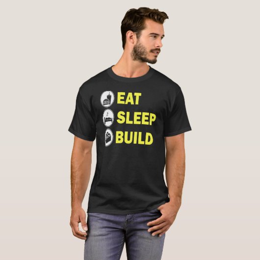 Eat Sleep Build Lego T-Shirt (Vorne ganz)
