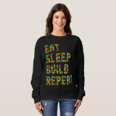 Eat Sleep Build Repeat Blocks Building Sweatshirt (Vorne ganz)
