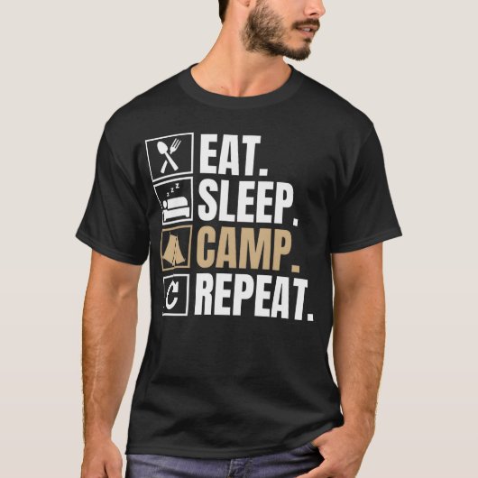 eat sleep camp repeat girl T-Shirt (Vorderseite)