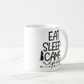 Eat Sleep Camp Wiederholung Funny Kaffeetasse (VorderseiteRechts)