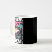 Eat Sleep Cast Repeat Fishing Lover Men Dad Christ Kaffeetasse (Vorderseite Links)