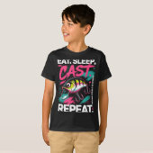 Eat Sleep Cast Repeat Fishing Lover Men Dad Christ T-Shirt (Vorne ganz)