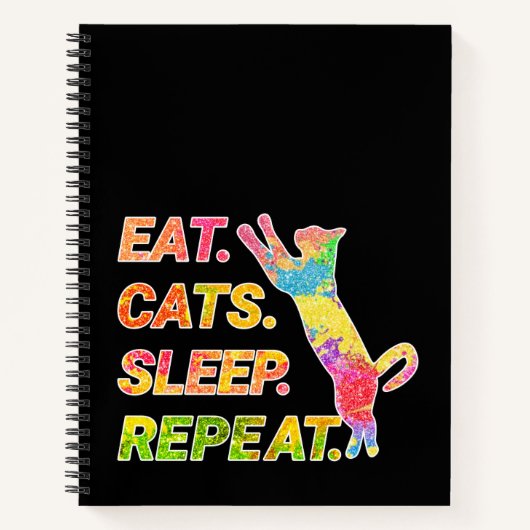 Eat, Sleep, Cats, Repeat Notizblock (Vorderseite)