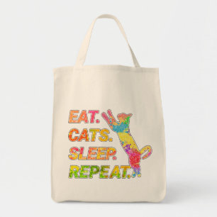 Eat, Sleep, Cats, Repeat Tragetasche