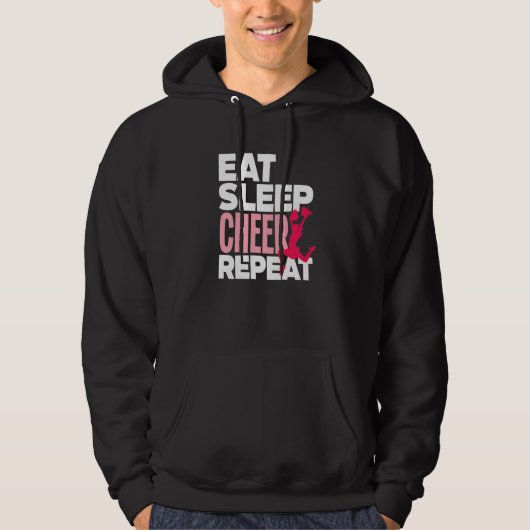 Eat Sleep Cheer Repeat Cheerleading Cheerleader Hoodie (Vorderseite)