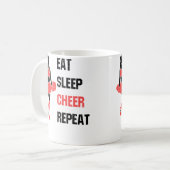 Eat Sleep Cheer Repeat Cheerleading Coach Kaffeetasse (Vorderseite Links)