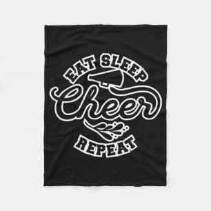 Eat Sleep Cheer Wiederholen fröhliche Design Idee Fleecedecke
