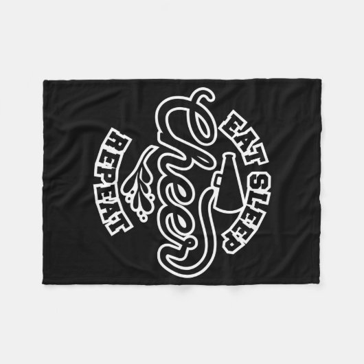 Eat Sleep Cheer Wiederholen fröhliche Design Ideen Fleecedecke (Vorderseite (Horizontal))