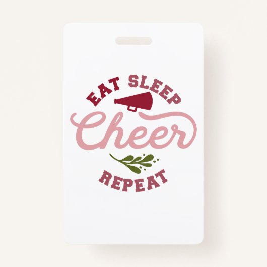 Eat Sleep Cheer Wiederholung Cheerleader Ideen Ausweis (Vorderseite)