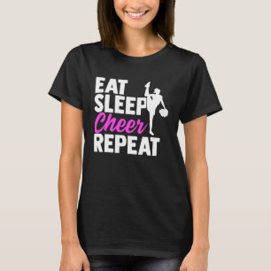Eat Sleep Cheer Wiederholung Cheerleading Sports L T-Shirt