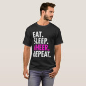 Eat Sleep Cheer Wiederholung Cheerleading T-Shirt (Vorne ganz)