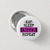 Eat Sleep Cheerleader Button wiederholen (Vorne & Hinten)