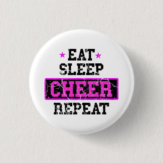Eat Sleep Cheerleader Button wiederholen (Vorderseite)