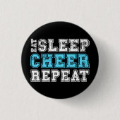 Eat Sleep Cheerleader Button wiederholen (Vorderseite)