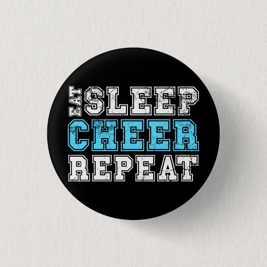 Eat Sleep Cheerleader Button wiederholen (Vorderseite)