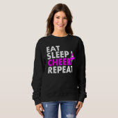 Eat Sleep Cheerleader Wiederholen Sweatshirt (Vorne ganz)
