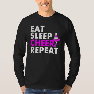 Eat Sleep Cheerleader Wiederholen T-Shirt