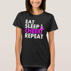 Eat Sleep Cheerleader Wiederholen T-Shirt