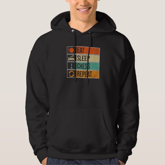 Eat Sleep Chess Repeat Chess Player Hoodie (Vorderseite)