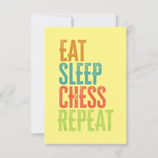 eat Sleep Chess Repeat Master Coach Legend Dankeskarte (Vorderseite)