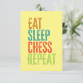 eat Sleep Chess Repeat Master Coach Legend Dankeskarte (Stehend Vorderseite)