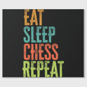 eat Sleep Chess Repeat Master Coach Legend Geschenkpapier (Flach)
