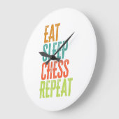 eat Sleep Chess Repeat Master Coach Legend Große Wanduhr (Winkel)