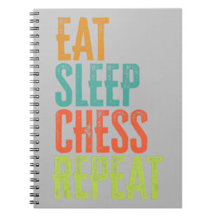 eat Sleep Chess Repeat Master Coach Legend Notizblock